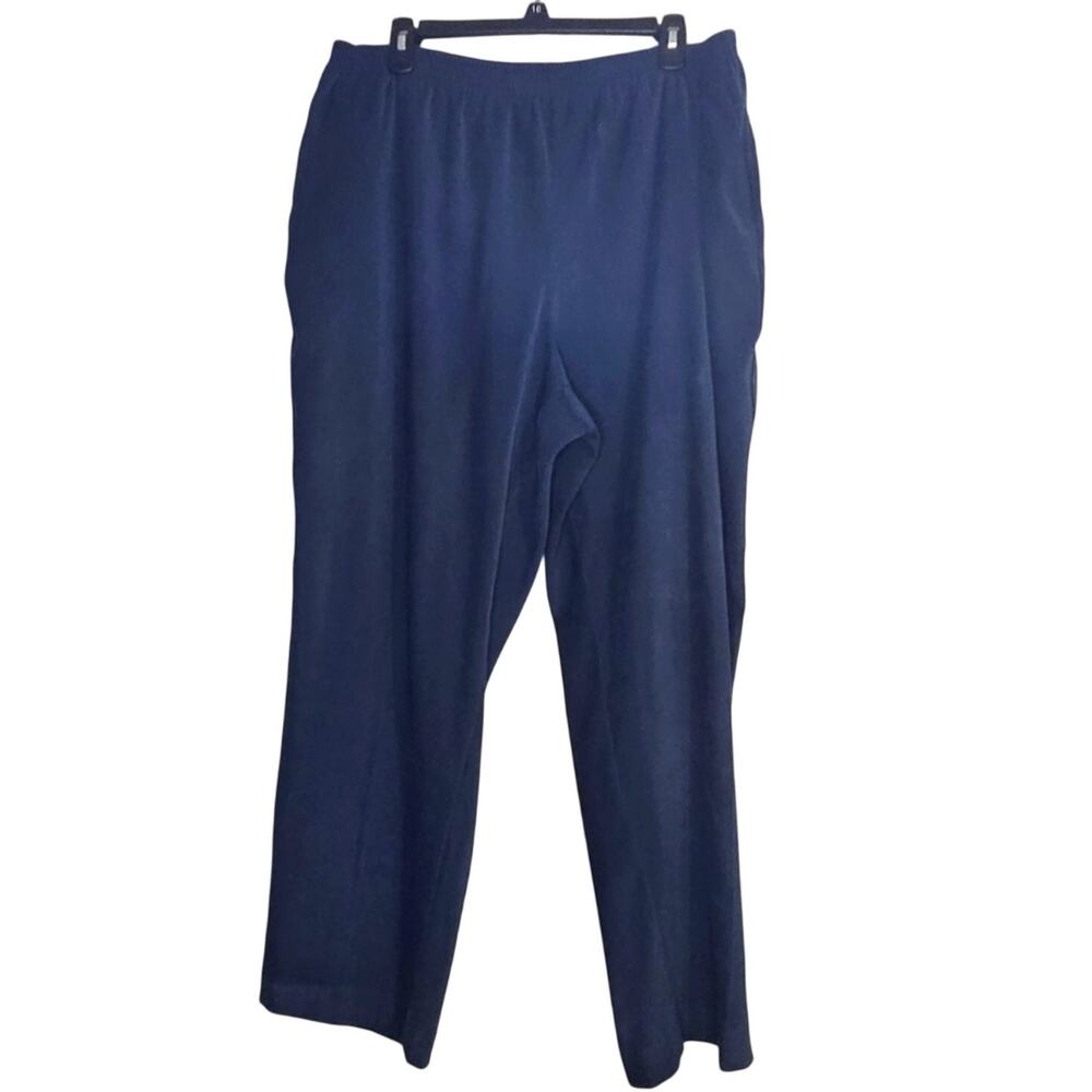 Alfred Dunner 18W Navy Blue Elastic Waist Pants/Trousers [0207]
